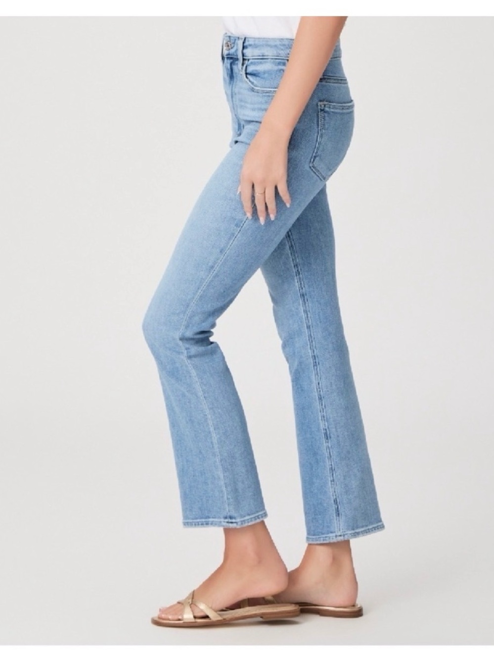 PAIGE Claudine High Rise Ankle Flare Jeans Light Blue NWT Size 34 - Picture 2 of 16